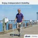 Drive Medical 2-Button Standard Foldable Walker for Seniors & Adults - Adjustable Legs - Lightweight Aluminum Construction - 350 Lb Weight Capacity - Basic Walking Aid - Silver