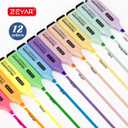 ZEYAR Highlighter, Chisel Tip Marker Pen, AP Certified, Assorted Colors, Water Based, Quick Dry (12 Colors)