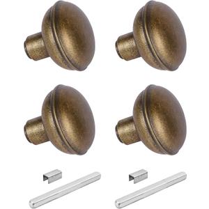 2 Pack Vintage Antique Brass Door Knob Set with Spindle, Vintage Old Style Door Knobs Replacement Set for Mortise Lock Interior Doors