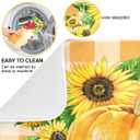 ODAWA Sunflower Autumn Pumpkin Dish Drying Mat, Drying Mat For Kitchen Counter, Absorbent Polyester Material, Heat-resistant Drying Mat 18 In x 24 In