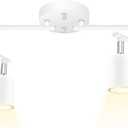 BoostArea LED 8 Light Track Lighting Kit, White 8 Way Ceiling Spot Lighting, Flexibly Rotatable Light Head for Kitchen, Living Room, Bedroom, GU10 Bulb Not Included