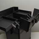 Rolling Makeup Case, Makeup Train Case with Lid, 5 in 1 Cosmetology Case on Wheels, Christmas Gift, Large Makeup Organizers, Profesional Cosmetic Case for Salon Barber, Black