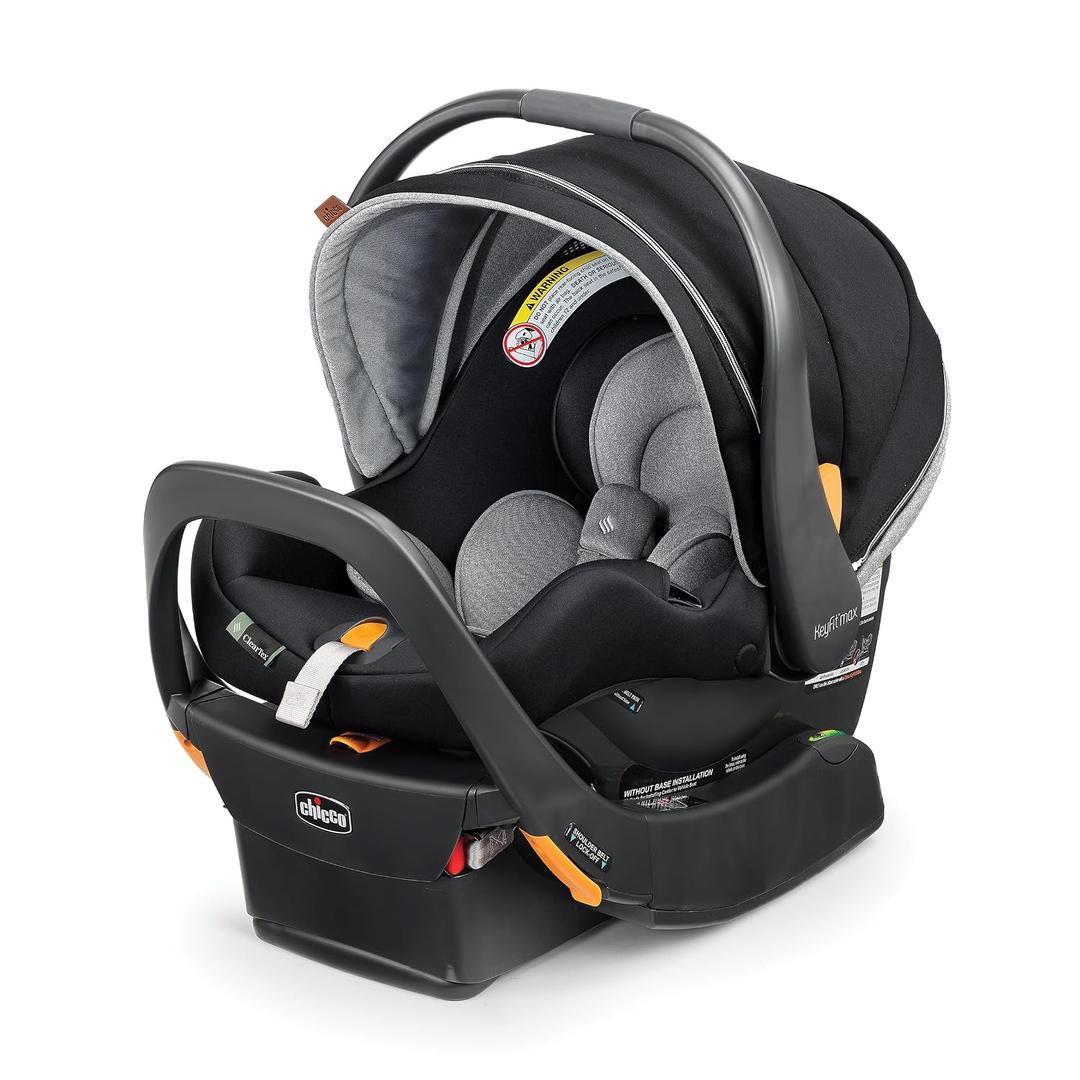 Chicco KeyFit Max Zip ClearTex Infant Car Seat and Base, Rear-Facing Seat for Infants 4-30 lbs., Infant Head and Body Support, Compatible with Chicco Strollers, Baby Travel Gear, Apex/Black, Manufacture Date JAn/2026