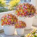 ZFProcess Artificial Flowers Faux Plants Outdoor Fake Flowers Spring Decor,12 Bundles Realistic Plastic Plant Colorful Daisy UV Resistant for Porch Patio Home Yard Garden Window Box Pot Planters