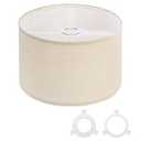 PATIKIL Drum Lamp Shades for Table Lamps 12"x12"x8" Linen Lampshade Easy Assembly Lamp Shade with E27 to E26/E14 Adapters for Floor Lamps Bedside Lamps Pendant Lights, Cream (1.65" Spider)