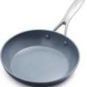 GreenPan Valencia Pro Hard Anodized Healthy Ceramic Nonstick 8" Frying Pan Skillet, PFASFree Cookware, Stainless Steel Handle, Induction Suitable, Dishwasher Safe, Oven Safe, Gray