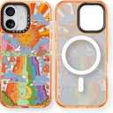 for iPhone 17 Case Cute - Compatible with Magsafe - Military-Grade 6.6 ft Drop Protection Shockproof Phone Case - Mushroom Design (6.3') Cosmic Orange