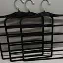 Closet Organizers and Storage,5 Pack Velvet Pants-Hangers-Space-Saving,Non Silp 5 Tier Scarf Jeans Organizer,Dorm Room Essentials for College Students Girls Boys Guys,Organization and Storage (Dark Black)