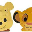 Disney Wooden Toys 2-Pack Character Head Puzzle, Winnie the Pooh and Simba, Kids Toys for Ages 18 Month