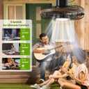 Outdoor Ceiling Fans with Light for Patios, 18 Inch Ceiling Fan Smart APP & Remote Control, 6 Speeds, 3 Color Temperatures, Gazebo Lights Outdoor Ceiling Fans for Patio Waterproof,Porch