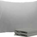  Silver Grey Pillowcase Set - Standard Size (20x26 inches) Bed Pillow Cover - Brushed Microfiber, Wrinkle, Fade & Stain Resistant - Envelop Closure Pillow Case Set of 2