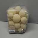 Sea Team 32-Pack Flocked Velvet Christmas Tree Ball Ornaments Set, Decorative Hanging Baubles, Shatterproof Plastic Decorations for Xmas Tree, Wreath, Garland, Multi-Sized, Cream