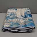 Merelax 2x6 Entryway Long Runner Area Rug, Blue Washable Modern Abstract Entry Rugs for Kitchen Bedroom Hallways Living Room, Non Slip Carpet for Indoor Door High Traffic Family Room Decor