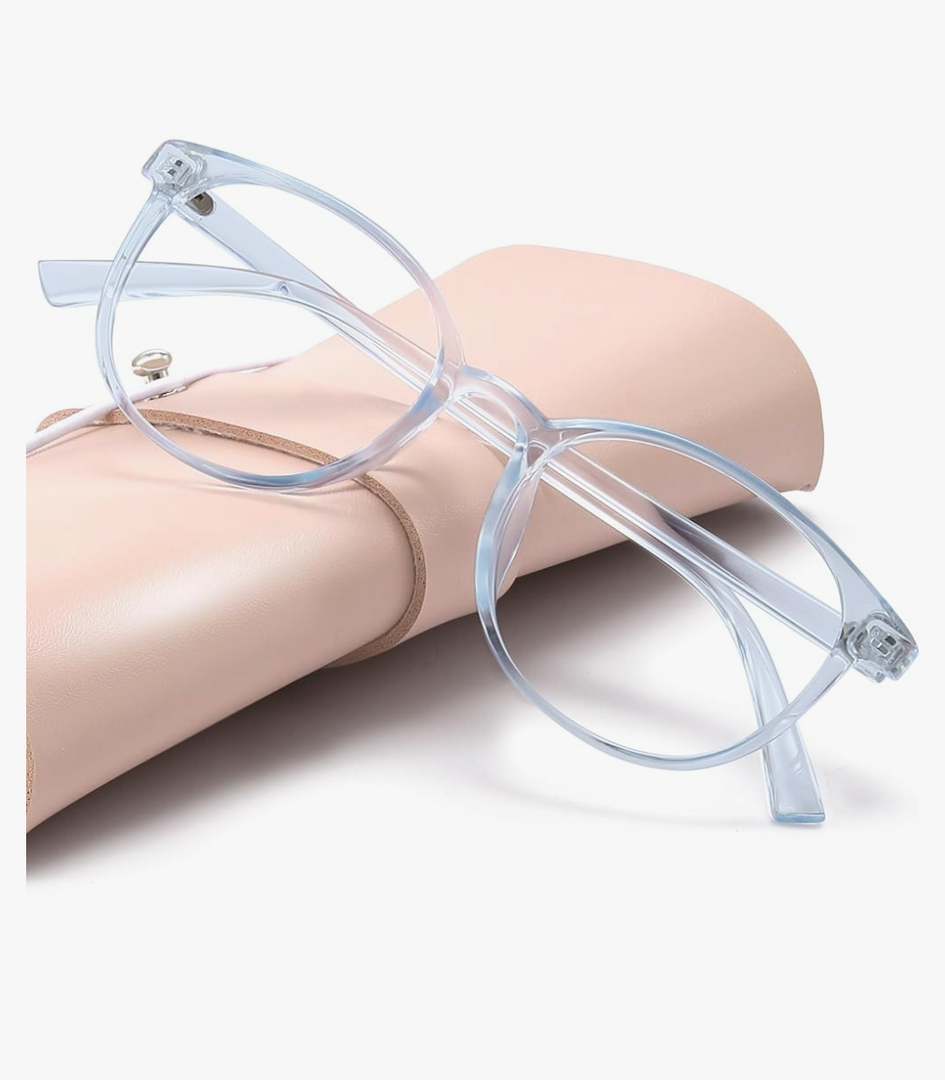 miyya Blue Light Blocking Glasses Women, Fashion Round Transparent Anti Blue Light Glasses with Anti Eyestrain & UV Glare