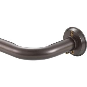 1 1/8 Inch Diameter Room Darkening Curtain Rods 48-84”, Heavy Duty Window Wrap Around Drapery Rod with Aluminum Bracket, Accessories, Wall Mounted Ceiling Mounted, Adjustable Length, Dark Bronze