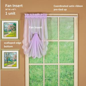 Today's Curtain Emelia Original Voile Fan Insert, Lilac, 30"W x 40"L
