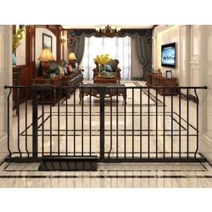 Extra Wide Baby Gate Tension Indoor Safety Gates Black Metal Large Pressure Mounted Pet Gate Walk Through Long Safety Dog Gate for The House Doorways Stairs (62.2"-66.93"/158-170CM, Black)