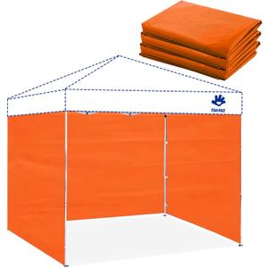 Fanpat Instant Canopy Tent Sidewalls for 10x10 Pop Up Canopy Waterproof, 99% UV Protection, 3 Piece Sidewalls, Orange(3PCS Sidewall Only, Canopy Tent NOT Included)