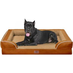Comfort Expression Waterproof Dog Bed, XXL Dog Bed Orthopedic Foam, Waterproof Pet Sofa Couch with Washable Removable Cover & Non-Slip Bottom(XX-Large,Caramel) (53.0"L x 42.0"W x 9.5"Th)