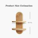 2PCS, Boho Shelves, Arched wall Shelf, Floating Shelf for Home Decor, wall Display for vases (Beige)