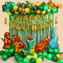 Dinosaur Theme Birthday Party Decorations Green Dino Party Decor for Boys Kids 3-12 Year Old Celebration