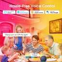 Energetic Light Bulbs Work with Alexa/Apple Home/Google Home/SmartThings, Matter Smart A19 LED Light Bulb, E26 RGB Smart Bulbs, 60W Equivalent, 800LM, 2.4 Ghz WiFi Only, Smart Speaker Required, 1 Pack