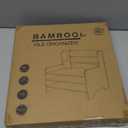 Bamboo Desk Organizer Mail Holder Countertop Letter Tray File Desktop Mail Holder Countertop Organizer for Desktop Letter Sorter Paper File Storage for School Home Office Supplies (Large, Black)