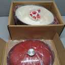 Vivicreate 9.6 QT enamel cast iron dutch oven, red gradient color,cast iron pot (9.6 QT)