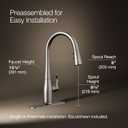 KOHLER K-597-VS Simplice Pull Down Kitchen Faucet, 3-Spray Faucet, Kitchen Sink Faucet with Pull Down Sprayer, Vibrant Stainless