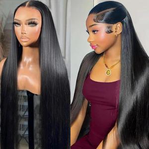 Straight 13x6 Lace Front Wigs Human Hair Pre Plucked HD Transparent Lace Frontal Wigs Human Hair 180% Density Glueless Human Wigs with Baby Hair for Women 20 inch