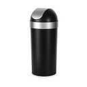 Umbra Venti Kitchen Trash Can with Swing Top Lid, Large 16-Gallon (62 L) Capacity, Black/Nickel