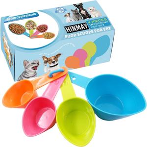 Pet Food Scoops Plastic Measuring Cups Set for Dog Cat and Bird Food (Random Color)