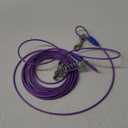 Petest 25ft Tie-Out Cable with Crimp Cover & Buffer Spring for Large Dogs Up to 90 Pounds (Blue & Purple)