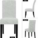 Lellen Dining Room Chair Covers Set of 6 - Strench Dining Chair Covers Stretch Dining Chair Slipcovers Kitchen Chair Slipcovers Parsons Chair Covers Protector Cover for Chairs Dining RoomLigeh Grey