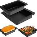 PETKAO Baking Pan for Ninja B30509/ B30408 Foodi Neverstick, Non-Stick Baking Sheet/ Bread Loaf Pan for Ninja Bakeware Set, with 9 x 5 inch Loaf Pan & 8 x 8 inch Square Cake Pan, Dishwasher Safe, 2PCS