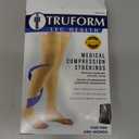 Truform 20-30 mmHg Compression Stockings for Men and Women, Thigh High Length, Dot-Top, Open Toe, Beige, 2X-Large