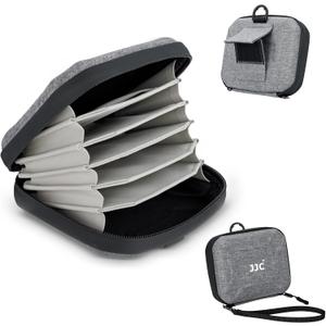 JJC Durable Hard Shell Lens Filter Case Up to 95mm, 4 Pockets Lens Filter Holder Bag with Belt Loop and Wrist Strap, Camera Lens Filter Storage Case Carrying Pouch for Filter Round Filter ND UV CPL