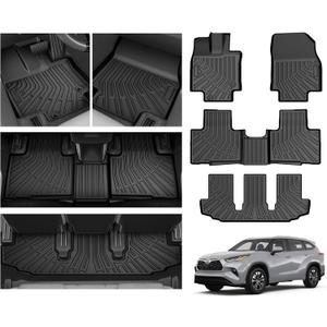 Highlander Floor Mats - Car Mats for Toyota Highlander 2020-2026 7-Seater (NOT Fit Grand Highlander), All Weather Floor Mat for Highlander Accessories, Heavy Duty Rubber Mats, Car Accessories
