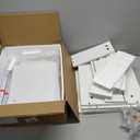 Night Stand, Modern Nightstand with Drawers, Bedside Table, Gold Small Side Table for Bedroom, Living Room End Table (White Stripe, 2 Drawers)