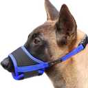 HEELE Dog Muzzle,Soft Nylon Muzzle Anti Biting Barking Chewing,Air Mesh Breathable Drinkable Adjustable Loop Pets Muzzle for Dog (Blue, L)