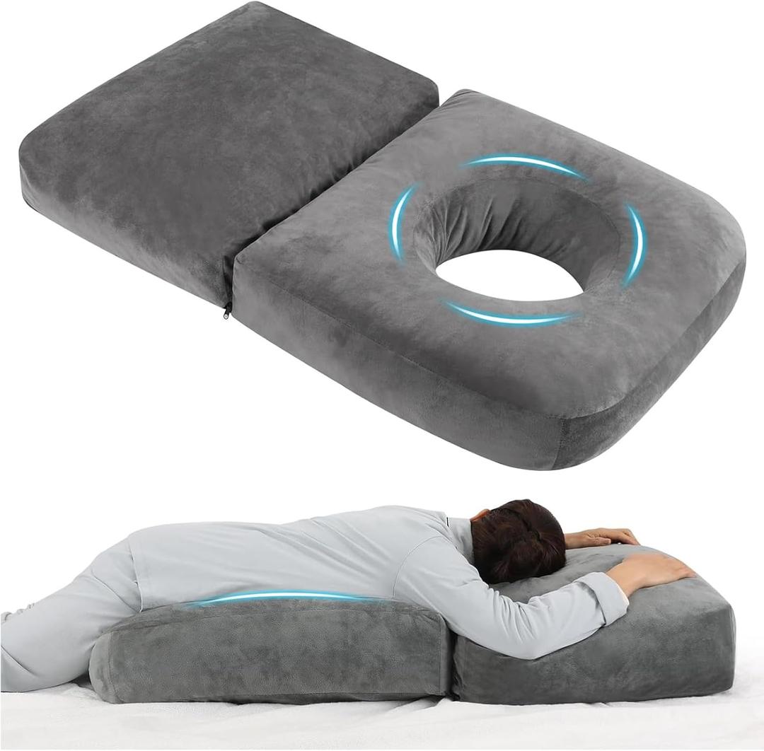 Pregnancy Pillows for Sleeping, 45.3 Inch Pregnancy Massage Pillow Full Body Pillow with Removable Cover - Support for Back, Legs, Belly, HIPS for Pregnant Women (Dark Grey)