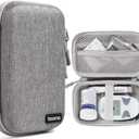 Diabetes Travel Case EVA Hard Shell Diabetic Supplies Bag Organizer for Blood Sugar Testing Kit, Glucose Monitor Kit with Meter, Glucose Test Strips, Lancets, Lancing Device, Alcohol Wipe (Gray)