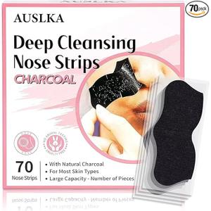 AUSLKA Blackhead Pore Strips,(70 Counts) Blackhead Remover-Deep Cleansing Charcoal Strips - Black Head Nose Strips -Black Head Remover