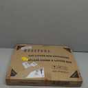 MEEXPAWS Cat Litter Box Enclosure Splash Guard Extra Large 28L  21.5W x 18H inch, Light Weight Plastic Sheets with Cat Litter Mat Easy Clean (White) (XL - 27.9''21.5''17.6'')