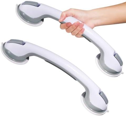 2Pc 16 Inch Grab Bars for Bathtubs and Showers Safety,No Drill Shower Grab Bar with Strong Suction Cups.Portable Bathtub Handle for Seniors