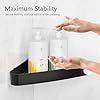 Sotfamily Plastic Shower Caddy Corner (for 90° Only), 4 Pack Adhesive Corner Shower Shelves for Bathroom Organizers and Storage, Black