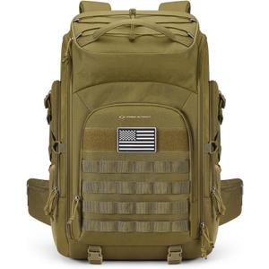 Maelstrom Tactical Backpack for Men, Water Resistant 40L Military Backpack, for Hiking, Camping, Gym with Molle System (Khaki)