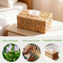 Rectangle Wicker Tissue Box Cover Fits 120-Count (3-Ply) / 160-Count (2-Ply) Boxes, Natural Rattan Woven Facial Tissue Holder, Decorative Tissue Box Holder for Bathroom, Living Room, Office & Desk