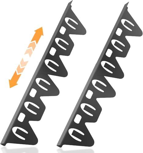 Stove Gap Covers Stainless Steel, 2 Pack Stove Gap Filler Oven Gap Filler, Adjustable Length 13.8" to 27.5", Heat Resistant & Easy Clean, Stove Counter Gap Cover for Kitchen Countertops Oven, Black