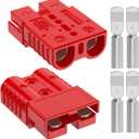 Anderson Connector, 120AMP 2/4/6 AWG Battery Quick Connect 12V-36V Anderson Plug Battery Cable Quick Connect Disconnect Plug Winch Wiring Kit for Cable RV Truck Winch (2 Pack)-Red